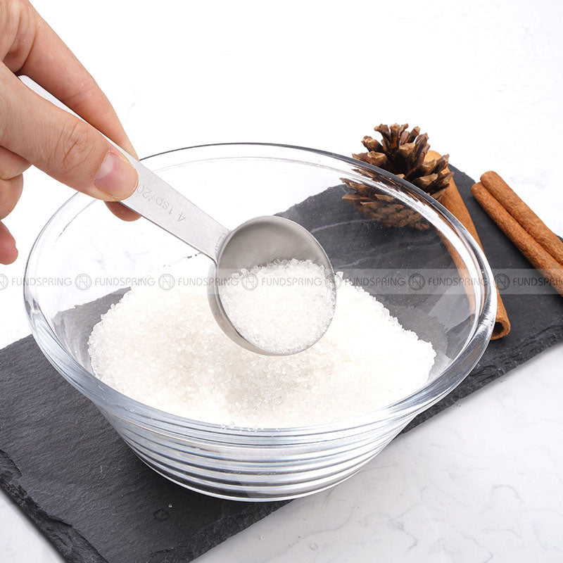Baking Scale Measure Spoon Stainless Steel Round Measuring Spoon Set of 9 Baking Scale Measure Spoon Stainless Steel Round Measuring Spoon Set of 9