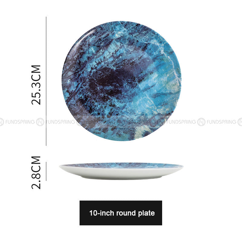 Nordic Elegance Marble Dinner Plate Set with Simplistic Round Design Set of 2 (8" and 10") Nordic Elegance Marble Dinner Plate Set with Simplistic Round Design Set of 2 (8" and 10")
