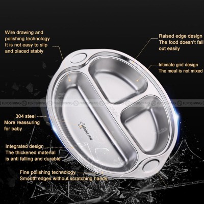 304 Stainless Steel Lunch Plate Children Cartoon Divided Plate 304 Stainless Steel Lunch Plate Children Cartoon Divided Plate
