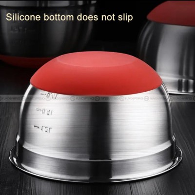 Stainless Steel Splash-proof Basin Silicone Bottom Egg Beating Basin Stainless Steel Splash-proof Basin Silicone Bottom Egg Beating Basin