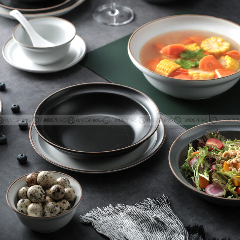 Minimalist Matte Ceramic Dinnerware Set Porcelain Serverware Set Minimalist Matte Ceramic Dinnerware Set Porcelain Serverware Set