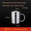 304 Stainless Steel Cup Anti-drop With Handle Lid Coffee Mug