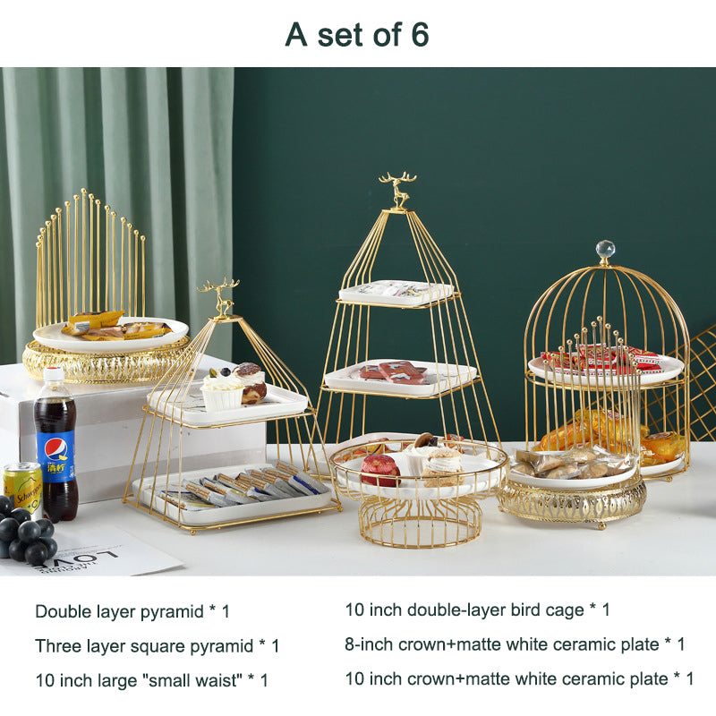 Restaurant Hotel Cake Dessert Table Set Ceramic Tray 1-3 Tiers Display Rack Restaurant Hotel Cake Dessert Table Set Ceramic Tray 1-3 Tiers Display Rack