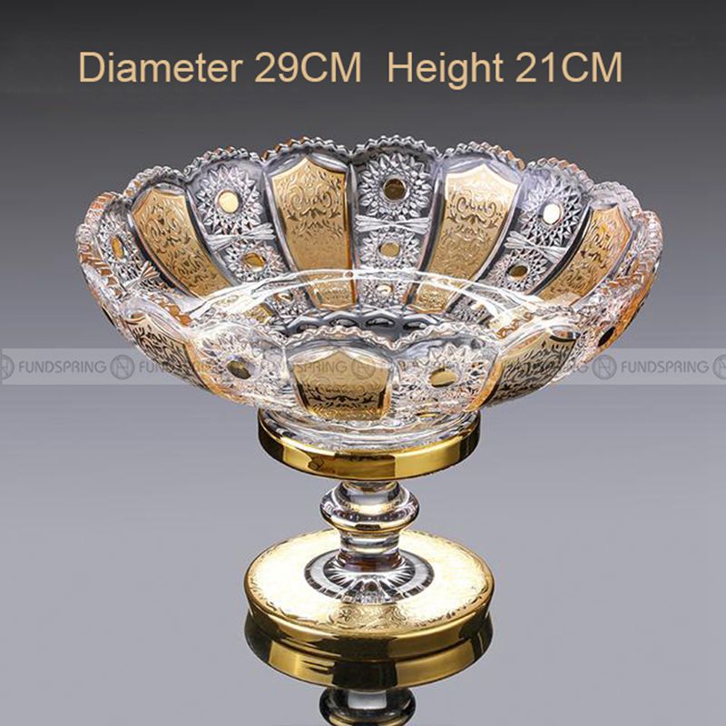 Crystal Elegance: Enamel Fruit Plate with High Foot - Table Decoration Ornaments Crystal Elegance: Enamel Fruit Plate with High Foot - Table Decoration Ornaments