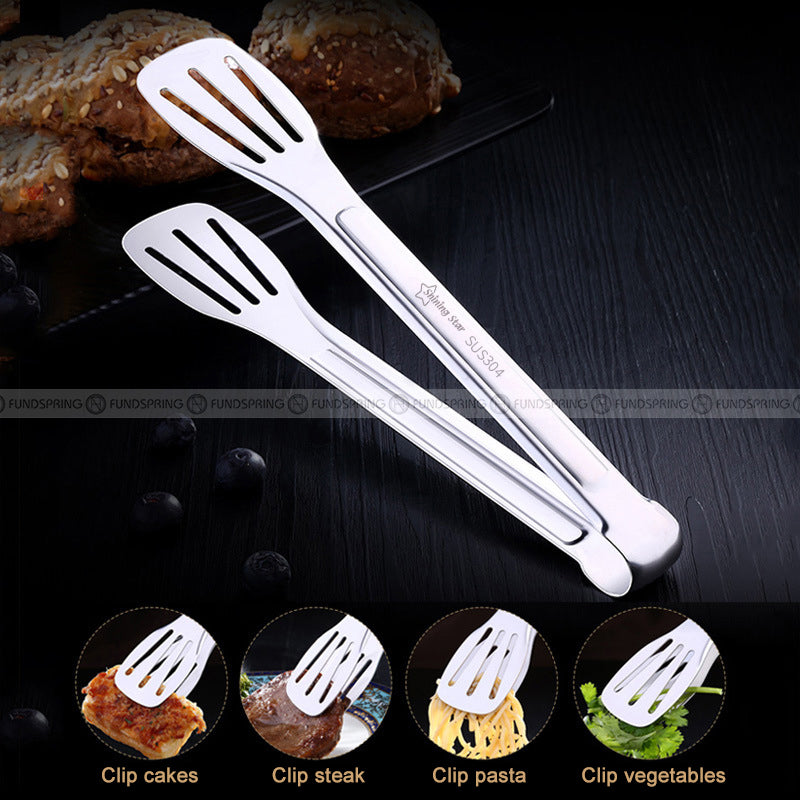 304 Stainless Steel Barbecue Tongs Kitchen Anti-scalding Food Clamp