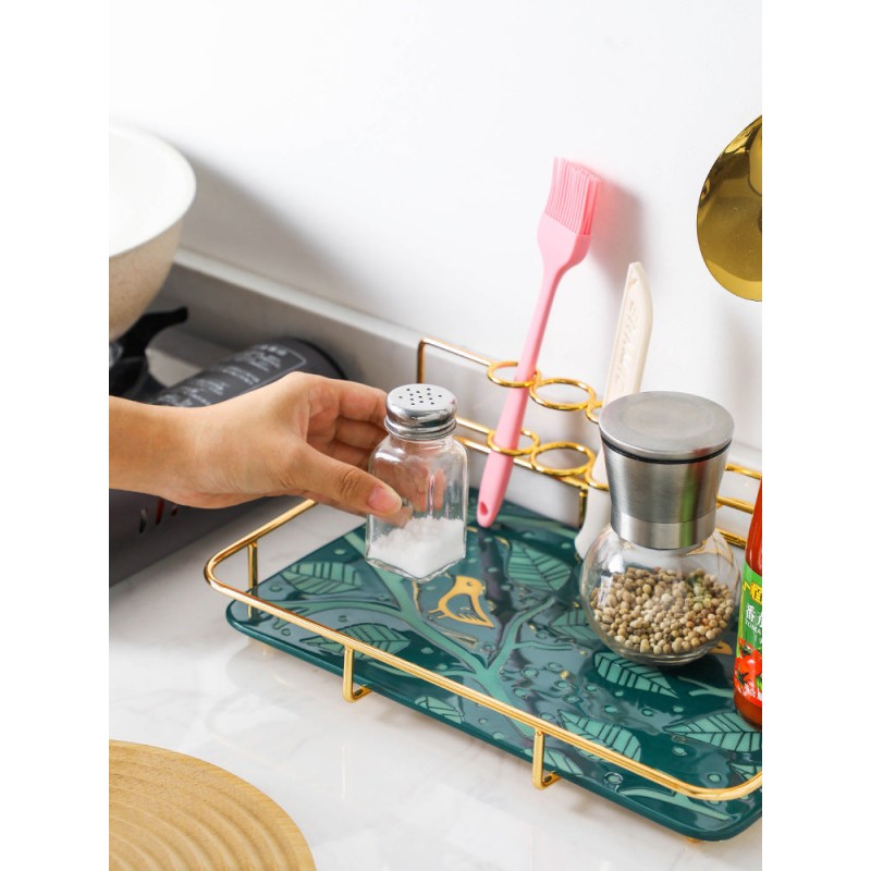 Single Shelf Bathroom Toiletries and Cosmetics Storage Rack with Ceramic Tray Single Shelf Bathroom Toiletries and Cosmetics Storage Rack with Ceramic Tray