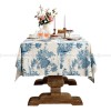 Lucerne Tablecloth Blue and Off-white Light Luxury Dining Table Mat Spun Line Table Cover Lucerne Tablecloth Blue and Off-white Light Luxury Dining Table Mat Spun Line Table Cover