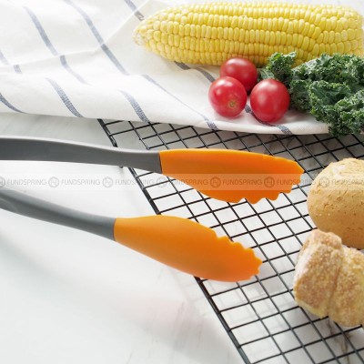 Versatile 12-Inch Orange Silicone Food Clip – Barbecue, Meat, Bread, Steak Tongs