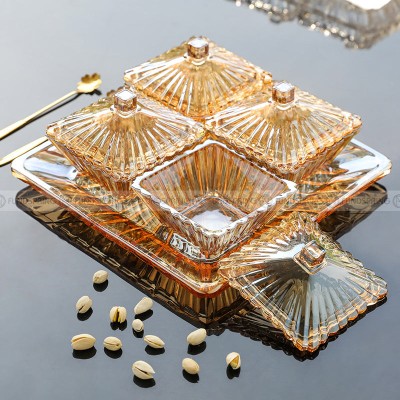 Glass Elegance: Dried Fruit & Nuts Crystal Jar Set with Lid - Stylish Storage Tank Glass Elegance: Dried Fruit & Nuts Crystal Jar Set with Lid - Stylish Storage Tank