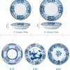Japanese Blue and White Under-glazed Ceramic Deep Plates 8" Set of 4