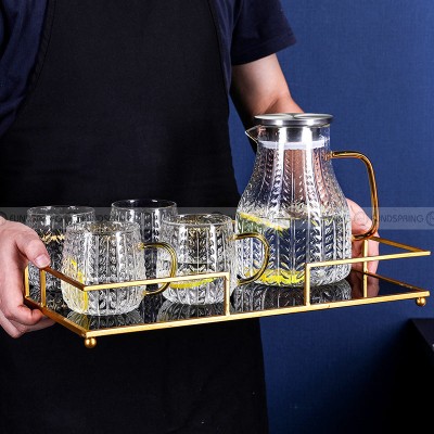 Wheat Ears Cup Heat Resistant Glass Mugs Set Glass Pitcher & Tumbler Wheat Ears Cup Heat Resistant Glass Mugs Set Glass Pitcher & Tumbler