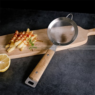 304 Stainless Steel Household Strainer Creative Wooden Handle Filter Spoon 304 Stainless Steel Household Strainer Creative Wooden Handle Filter Spoon