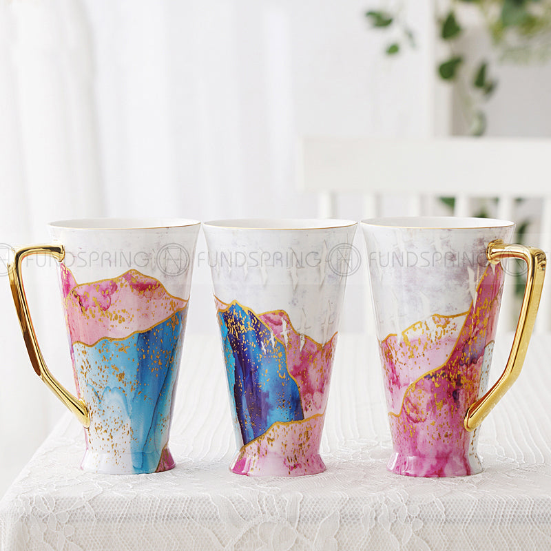 European Bone China Mug: Large-capacity Ceramic Cup With Lid And Spoon European Bone China Mug: Large-capacity Ceramic Cup With Lid And Spoon