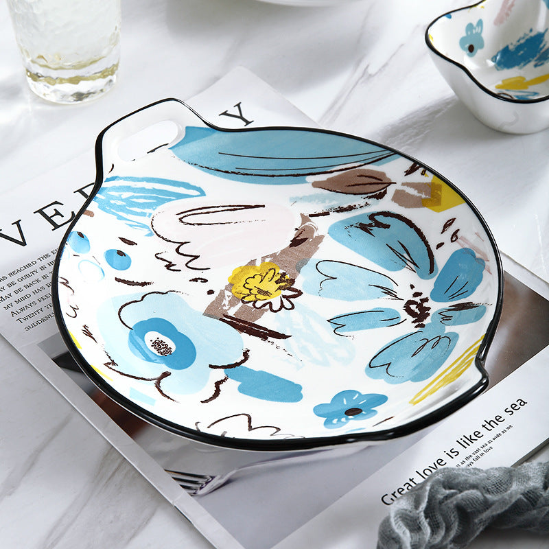 Hand-Drawn Doodle Ceramic Bowls and Plates - Household Dinnerware Hand-Drawn Doodle Ceramic Bowls and Plates - Household Dinnerware