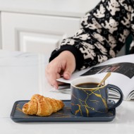 Contemporary Minimalist Marbled Coffee Cup for Stylish Afternoon Tea Snacking Contemporary Minimalist Marbled Coffee Cup for Stylish Afternoon Tea Snacking