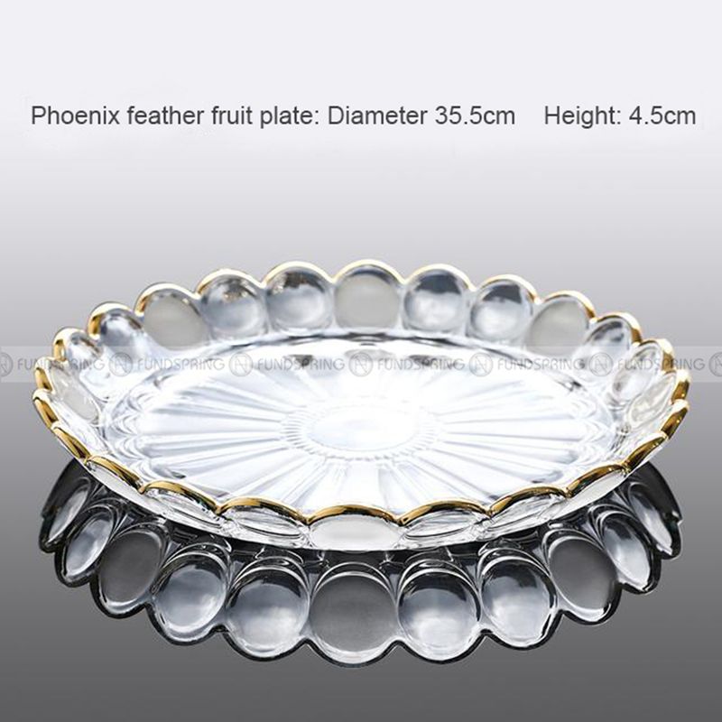 Elegant Glass Fruit Bowl Set with Minimalist Design and Golden Rim Elegant Glass Fruit Bowl Set with Minimalist Design and Golden Rim