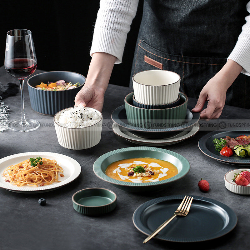 Nordic Ceramic Dinnerware Modern Minimalist Porcelain Tableware Set Nordic Ceramic Dinnerware Modern Minimalist Porcelain Tableware Set