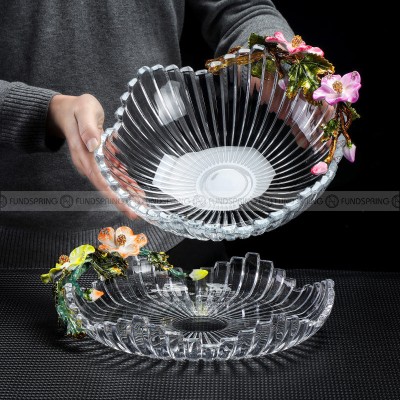 European Elegance: Crystal Glass Serving Bowl for Fruits, Candy, and More European Elegance: Crystal Glass Serving Bowl for Fruits, Candy, and More