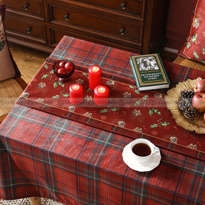 Lapland Table Runner Christmas Table Runner Luxury Red Counter Cover
