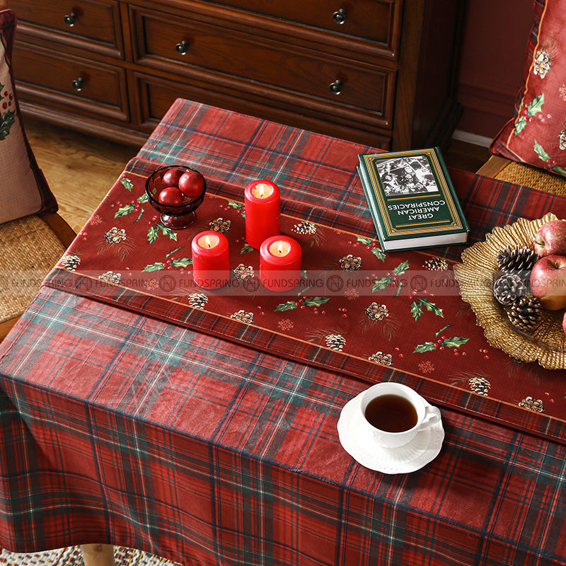 Lapland Table Runner Christmas Table Runner Luxury Red Counter Cover Lapland Table Runner Christmas Table Runner Luxury Red Counter Cover