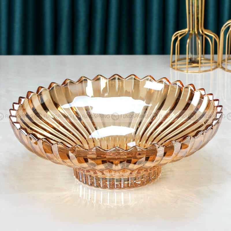 Contemporary High-Foot Crystal Glass Fruit Bowl for a Stylish Table Display Contemporary High-Foot Crystal Glass Fruit Bowl for a Stylish Table Display