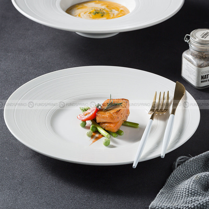Designer Tableware Collection Weiss Series Ceramic Dish White Plate Designer Tableware Collection Weiss Series Ceramic Dish White Plate