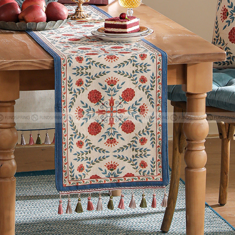 Puno Table Runner Pastoral Vintage Cotton Waterproof Table Runner Puno Table Runner Pastoral Vintage Cotton Waterproof Table Runner