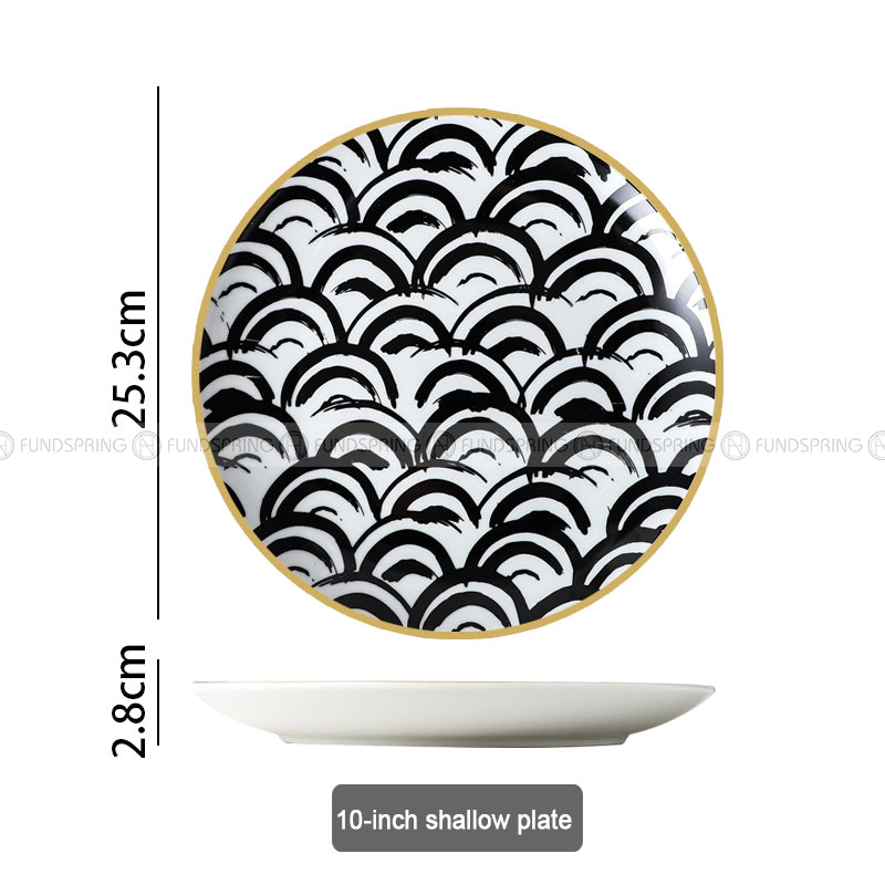 Nordic Minimalist Charm: Modern Round Ceramic Plate Set of 2 (8" and 10") Nordic Minimalist Charm: Modern Round Ceramic Plate Set of 2 (8" and 10")