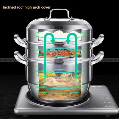 304 Stainless Steel Large Soup Pot 3-layer Big Capacity Steamer 304 Stainless Steel Large Soup Pot 3-layer Big Capacity Steamer