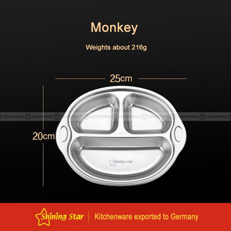 304 Stainless Steel Lunch Plate Children Cartoon Divided Plate 304 Stainless Steel Lunch Plate Children Cartoon Divided Plate