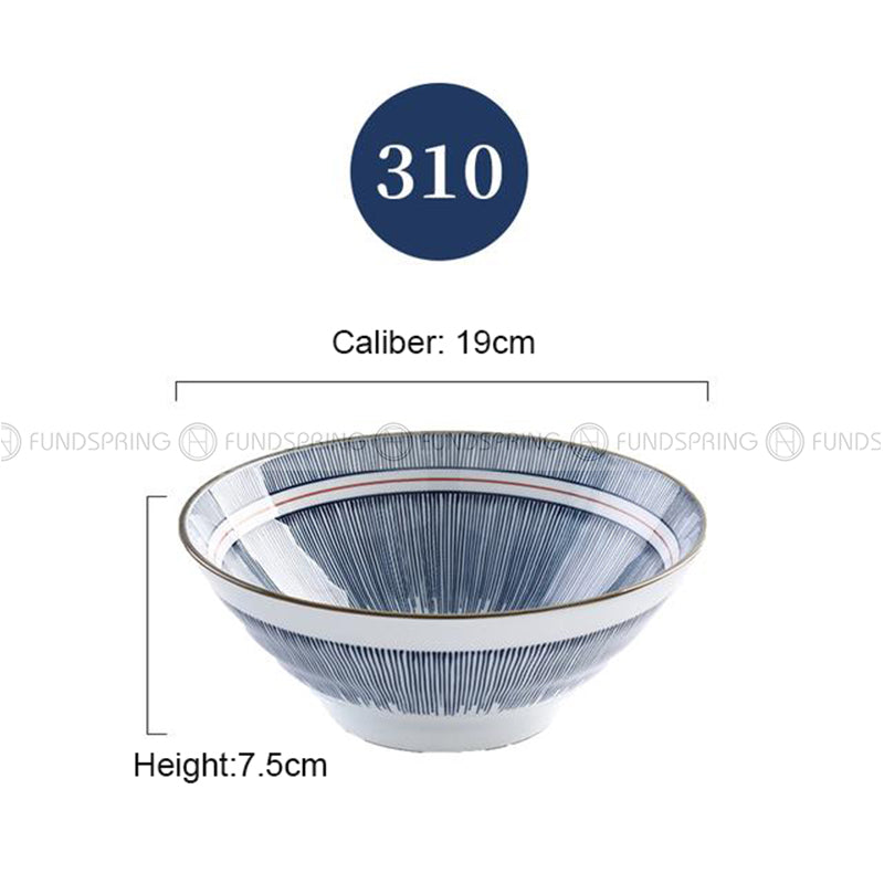 Blue and White Under Glazed Ceramic Bowl Japan Style 7.5" Set of 4 Blue and White Under Glazed Ceramic Bowl Japan Style 7.5" Set of 4