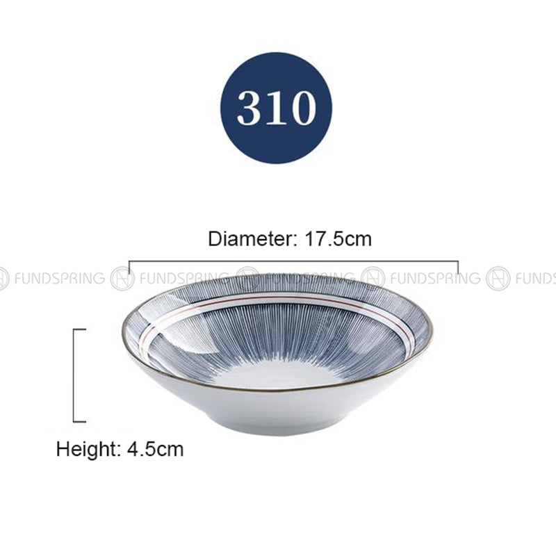 Japanese Blue and White Ceramic Deep Plates Pasta Bowl 7" Set of 4 Japanese Blue and White Ceramic Deep Plates Pasta Bowl 7" Set of 4