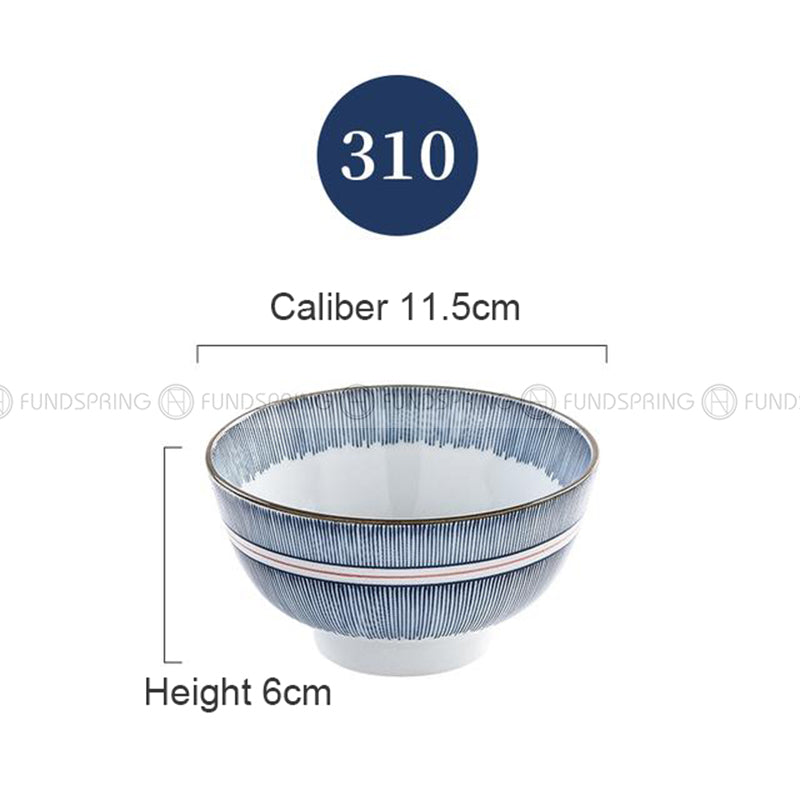 Blue and White Under Glazed Ceramic Bowl Japan Style 4.5" Set of 4 Blue and White Under Glazed Ceramic Bowl Japan Style 4.5" Set of 4