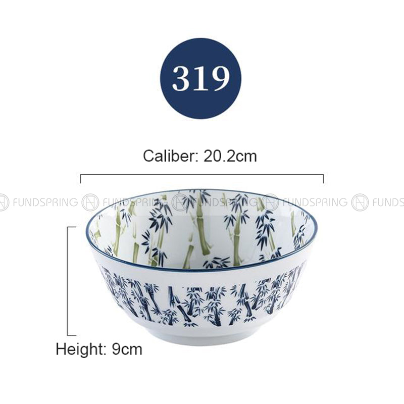 Japanese Blue and White Ceramic Soup Bowl Underglazed 8" Set of 2 Japanese Blue and White Ceramic Soup Bowl Underglazed 8" Set of 2