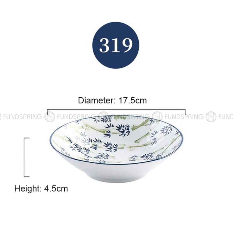 Japanese Blue and White Ceramic Deep Plates Pasta Bowl 7" Set of 4 Japanese Blue and White Ceramic Deep Plates Pasta Bowl 7" Set of 4