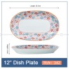 Japanese Blue and White Under-glazed Ceramic Oval Platter 12" Set of 2 Japanese Blue and White Under-glazed Ceramic Oval Platter 12" Set of 2