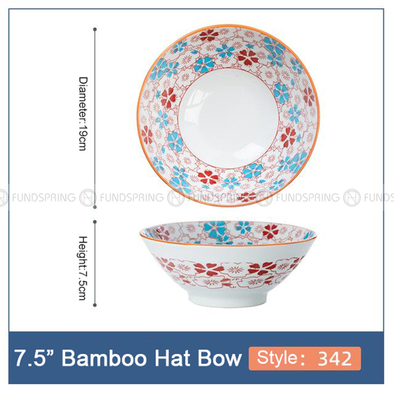 Blue and White Under Glazed Ceramic Bowl Japan Style 7.5" Set of 4 Blue and White Under Glazed Ceramic Bowl Japan Style 7.5" Set of 4