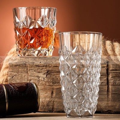 Fluent Drinkware Whisky Glass Crystal Glass Diamond Pattern Drink Cup Set Fluent Drinkware Whisky Glass Crystal Glass Diamond Pattern Drink Cup Set