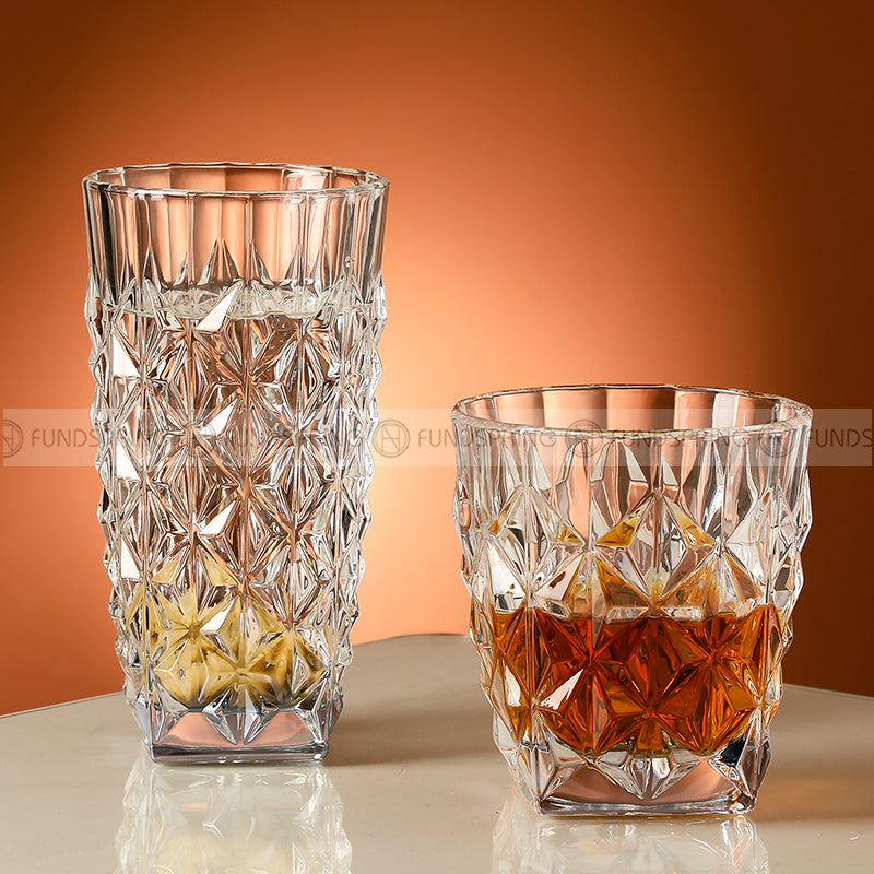 Fluent Drinkware Whisky Glass Crystal Glass Diamond Pattern Drink Cup Set Fluent Drinkware Whisky Glass Crystal Glass Diamond Pattern Drink Cup Set