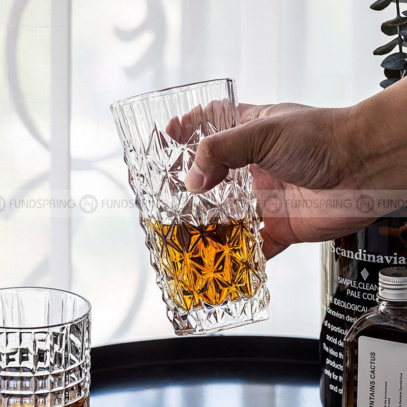 Fluent Drinkware Whisky Glass Crystal Glass Diamond Pattern Drink Cup Set Fluent Drinkware Whisky Glass Crystal Glass Diamond Pattern Drink Cup Set