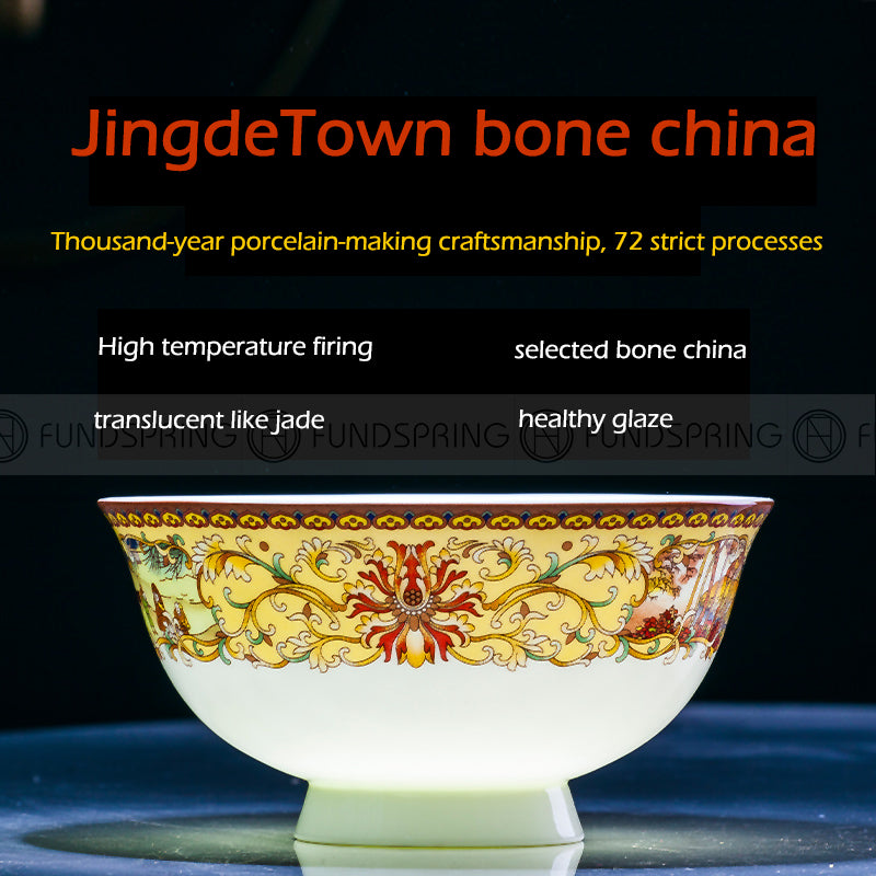 Bone China Dinnerware Set Chinese Arts Porcelain Tableware 50 Pcs Bone China Dinnerware Set Chinese Arts Porcelain Tableware 50 Pcs