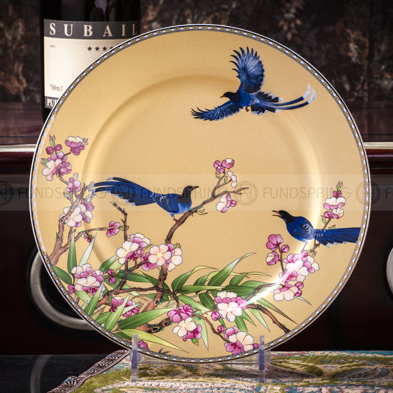 Bone China Tableware Plate Bowl Dinnerware Set With Gift Brocade Box Bone China Tableware Plate Bowl Dinnerware Set With Gift Brocade Box
