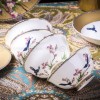 Bone China Tableware Plate Bowl Dinnerware Set With Gift Brocade Box Bone China Tableware Plate Bowl Dinnerware Set With Gift Brocade Box