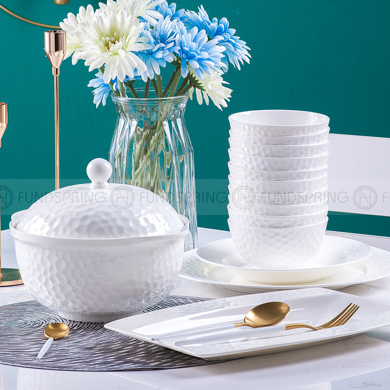 Simplism Bone China Cube Dinnerware Set Pure White Ceramic Utensils Simplism Bone China Cube Dinnerware Set Pure White Ceramic Utensils