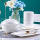 Simplism Bone China Cube Dinnerware Set Pure White Ceramic Utensils