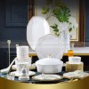Nordic Gold Rim Bone China Dinnerware Set White Concise Tableware 30 Pcs Nordic Gold Rim Bone China Dinnerware Set White Concise Tableware 30 Pcs