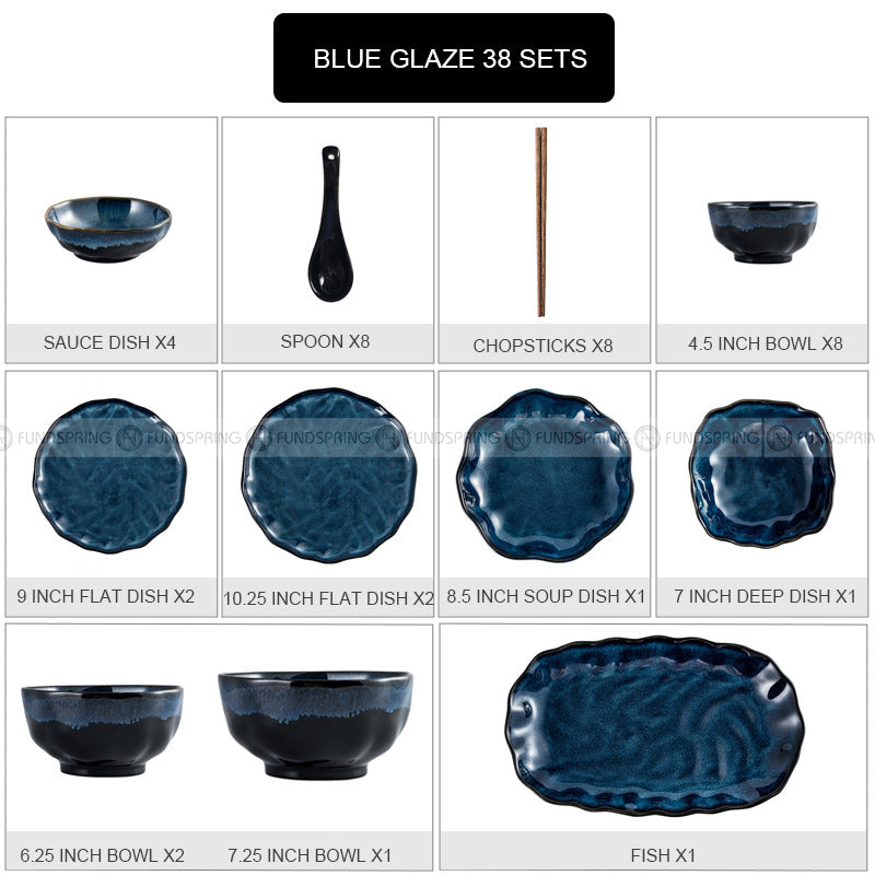 Kiln Under glazed Ceramic Tableware Creative Lotus Leaf Tableware Set Kiln Under glazed Ceramic Tableware Creative Lotus Leaf Tableware Set
