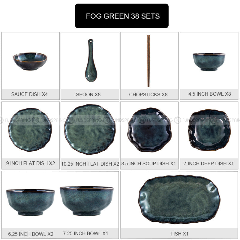 Kiln Under glazed Ceramic Tableware Creative Lotus Leaf Tableware Set Kiln Under glazed Ceramic Tableware Creative Lotus Leaf Tableware Set