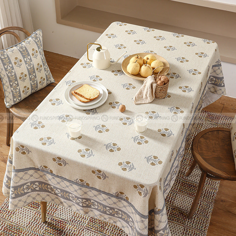 Kashaa Tablecloth Nordic Style Simple Cotton And Linen Table Cover Khaki Kashaa Tablecloth Nordic Style Simple Cotton And Linen Table Cover Khaki