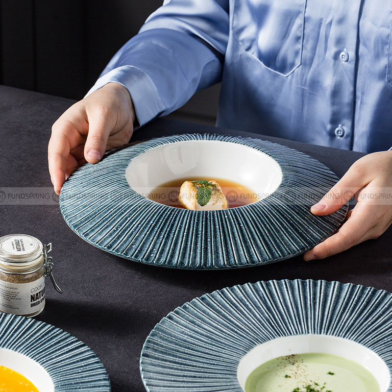 Carll Solar Series Dinnerware Collection Ceramic Blue/White Plate Carll Solar Series Dinnerware Collection Ceramic Blue/White Plate
